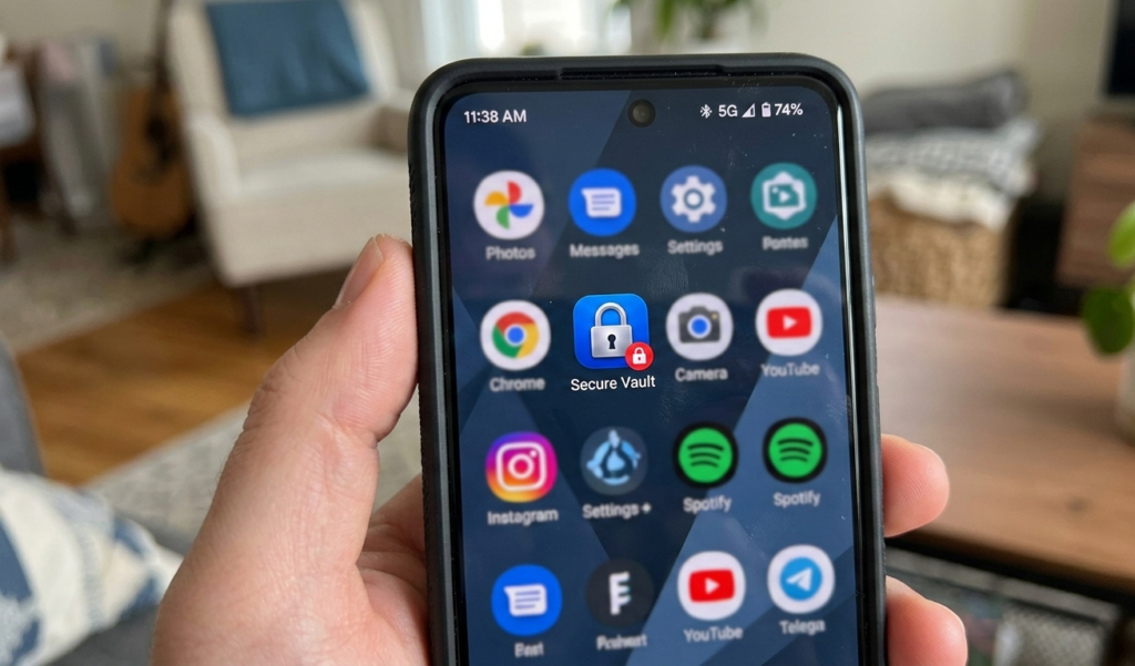 A locked app icon on a smartphone screen.