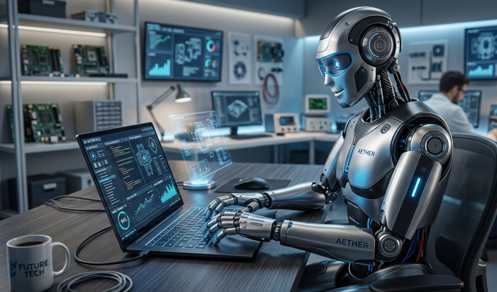 Robot + laptop concept