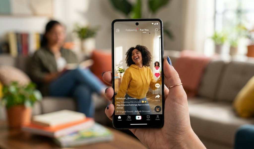 A smartphone showing the TikTok interface