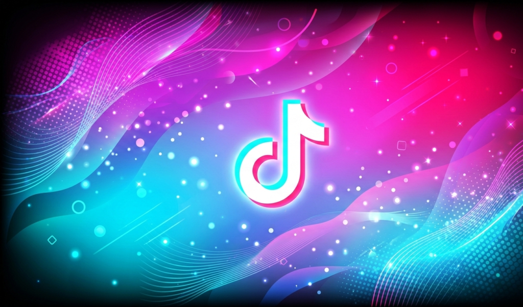 Background with TikTok-style colors