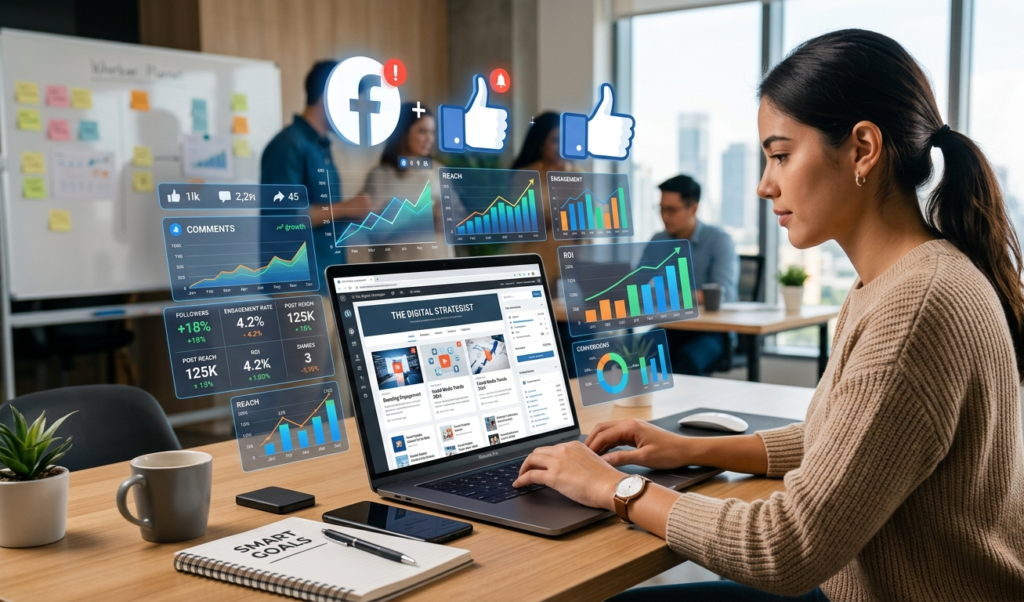 Facebook marketing strategy for promoting a blog online.