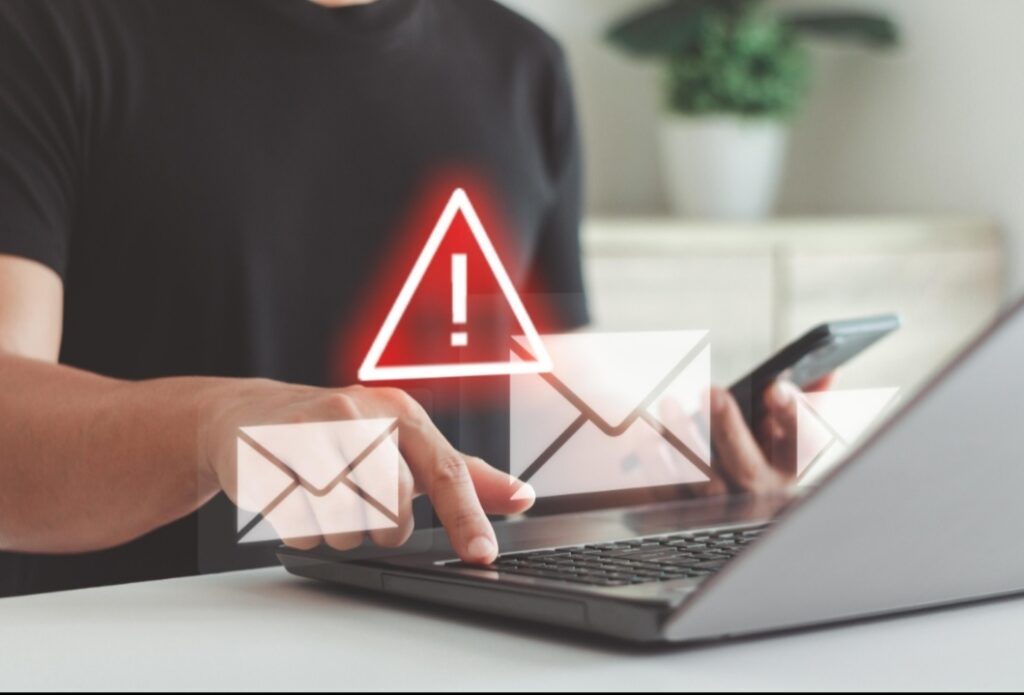 Example of a phishing email used in online scams.