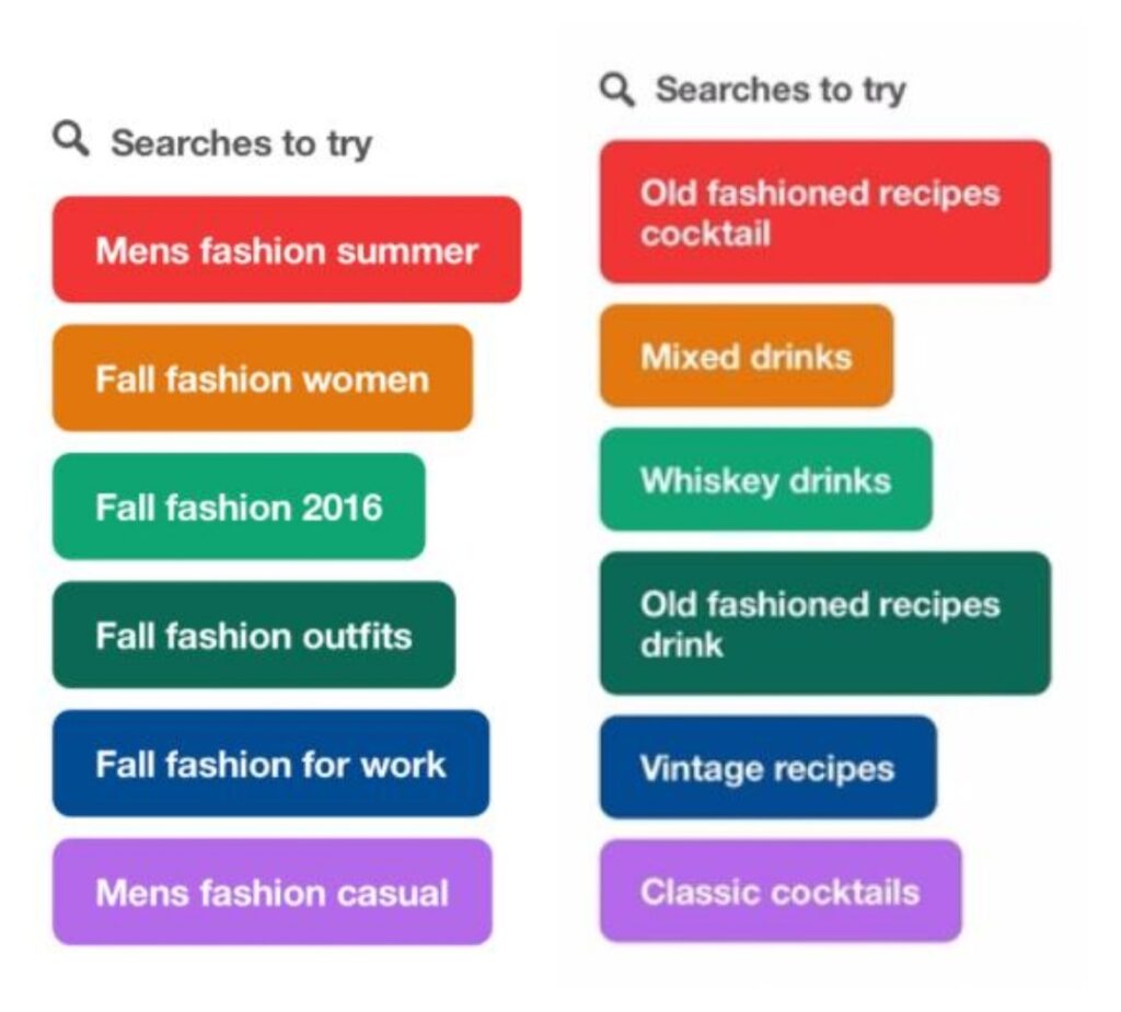 Pinterest SEO search suggestions
