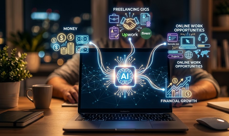 Transformation from no skills to earning online using AI side hustles powered by artificial intelligence