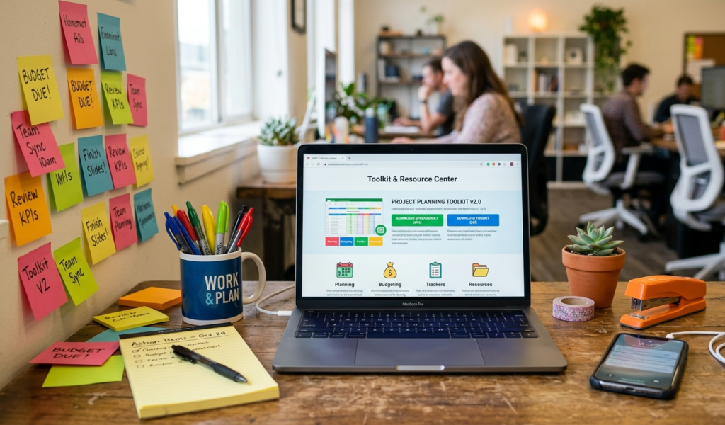 Person creating free tools or resources on a laptop to attract visitors and grow website traffic without social media or SEO.