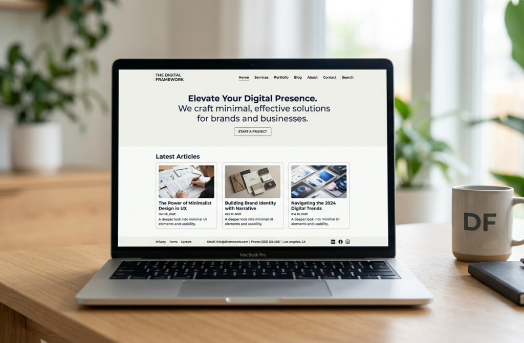 Example of a properly structured website for starting online business
