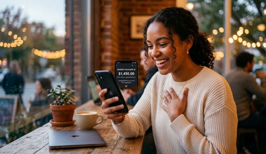 First online earnings notification during online money experiment