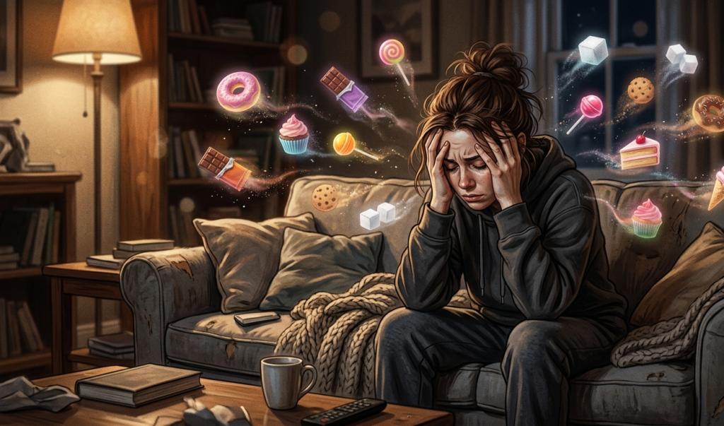 Sugar withdrawal symptoms like headaches, fatigue, and cravings.