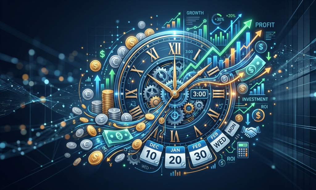 Time management concept showing time as a key asset for building wealth
