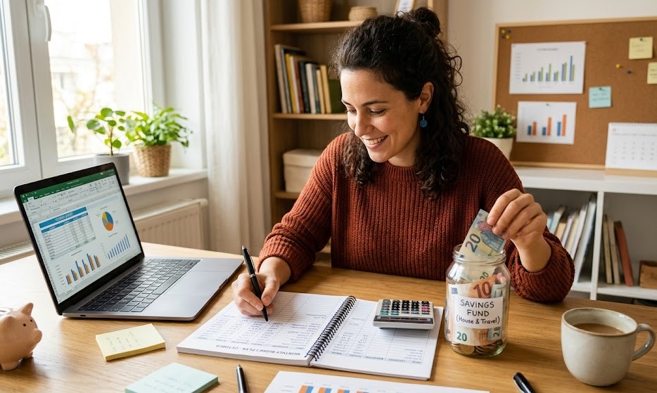 person managing finances and planning income instead of depending on others for money