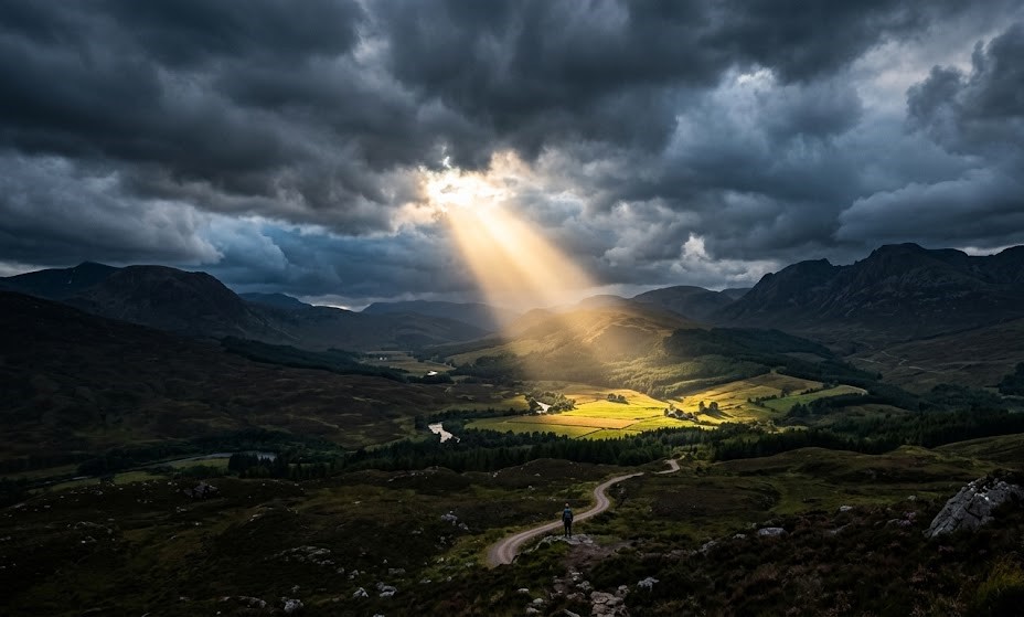 Light breaking through darkness symbolizing hope in difficult times