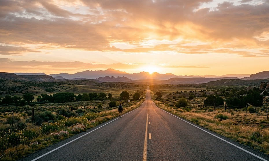 Inspirational road symbolizing life journey and lessons learned in your 20s