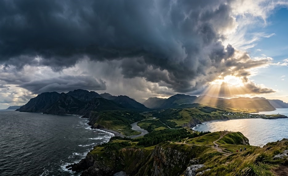 Storm turning into calm sky symbolizing life getting better after struggle