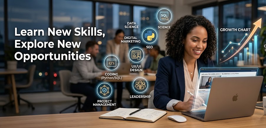 Professional learning digital skills online through technology and education resources.