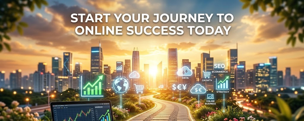 Digital pathway symbolizing online success, growth, and new opportunities.