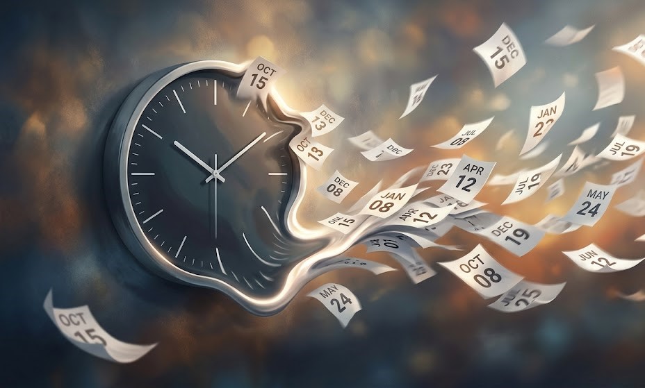 Symbolic image showing time passing quickly during your 20s life journey